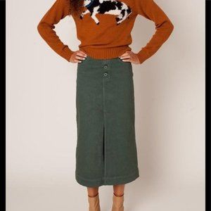 New Rachel Antonoff Carlotta green midi skirt 4